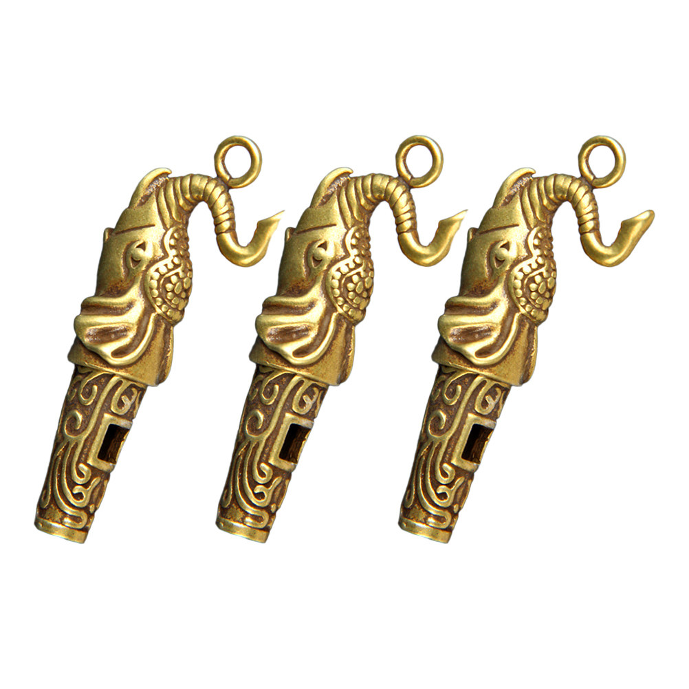 Emergency Whistle Loud - 3Pcs Copper Elephant Shaped Whistles Keychain