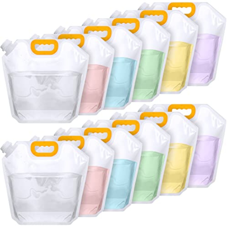 Water Bag Collapsible - 12 Pack 1.3 Gallon Collapsible Water
