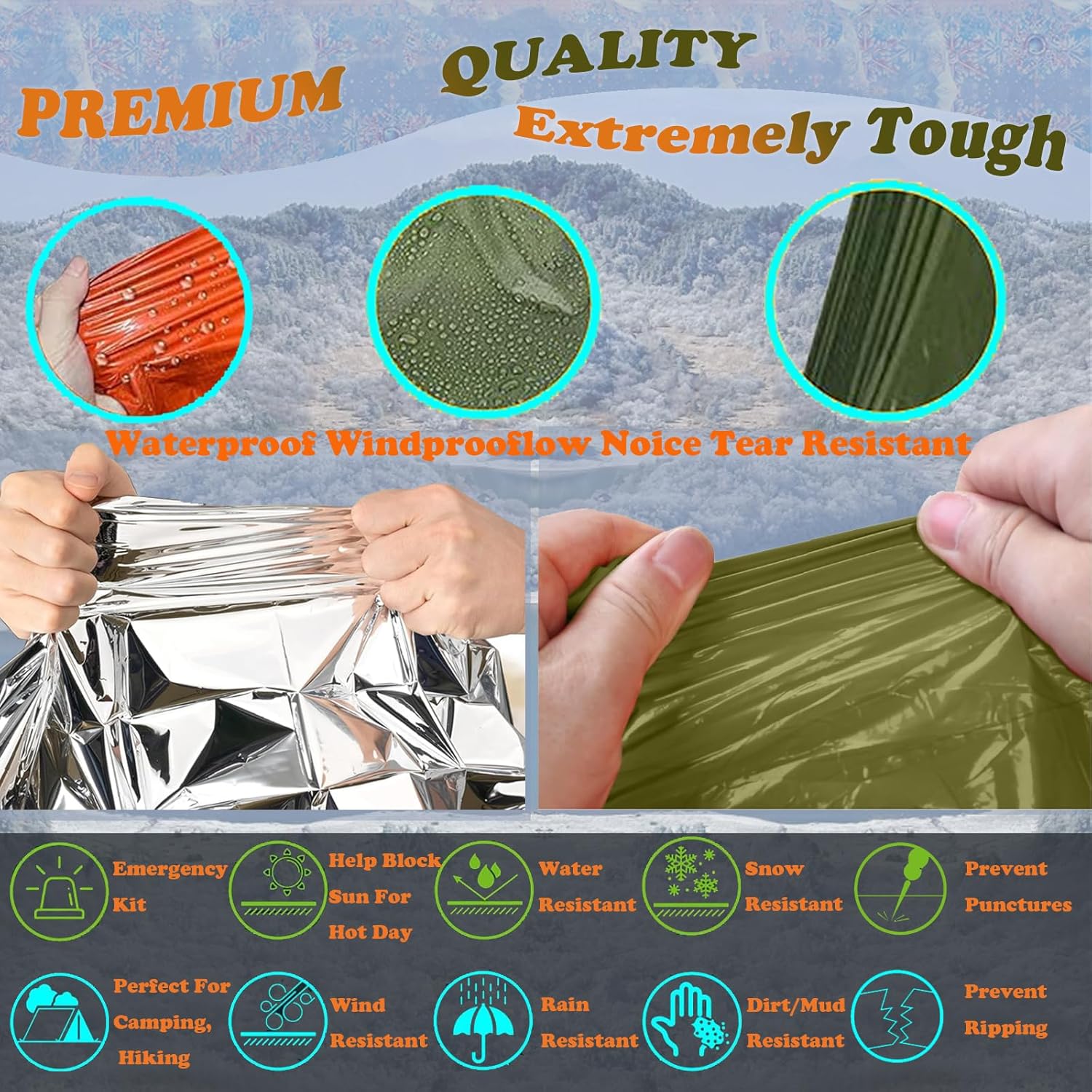 Camping Raincoat Waterproof Su – Survival Blanket Reflective Bewertung und Preis