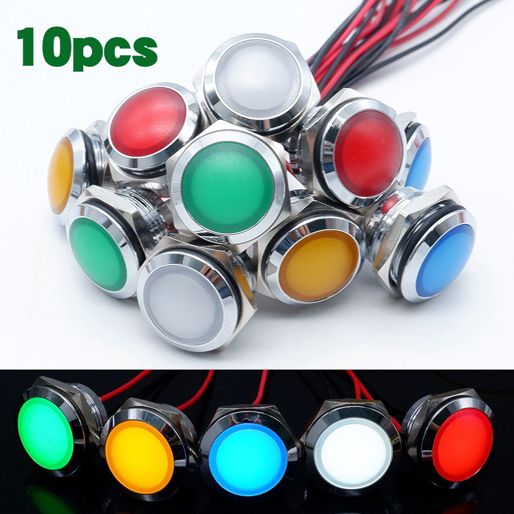10pcs 12/16/19/22mm Metal LED  – Signal Panel Orange Bewertung und Preis