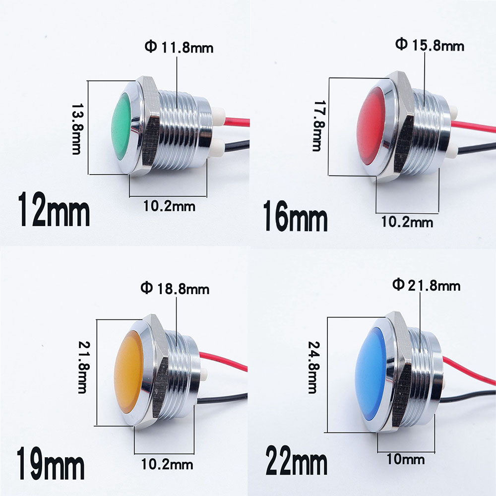 10pcs 12/16/19/22mm Metal LED  – Signal Panel Orange Bewertung und Preis