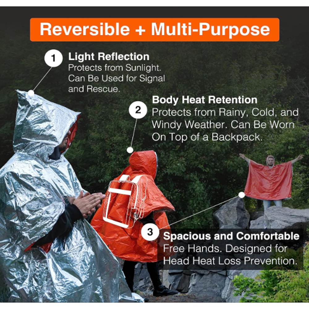 Portable Outdoor Emergency Rai – Emergency Poncho Rain Bewertung und Preis