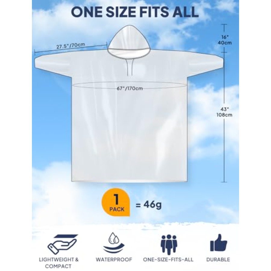 ANYOO Disposable Rain Poncho f – Emergency Poncho Rain Bewertung und Preis