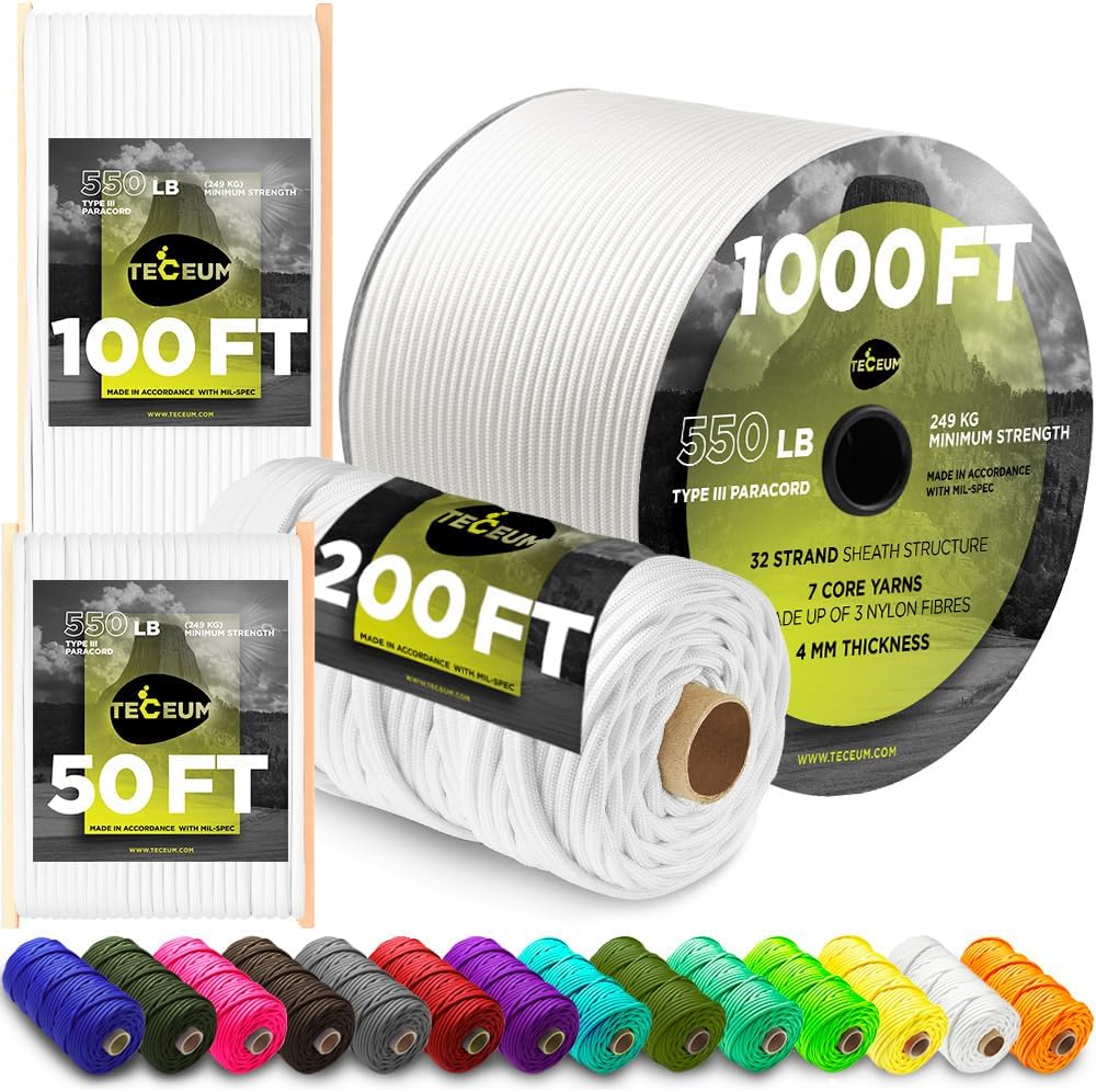 Paracord Type III 550 White 10 – Para Cord 1000Ft Bewertung und Preis