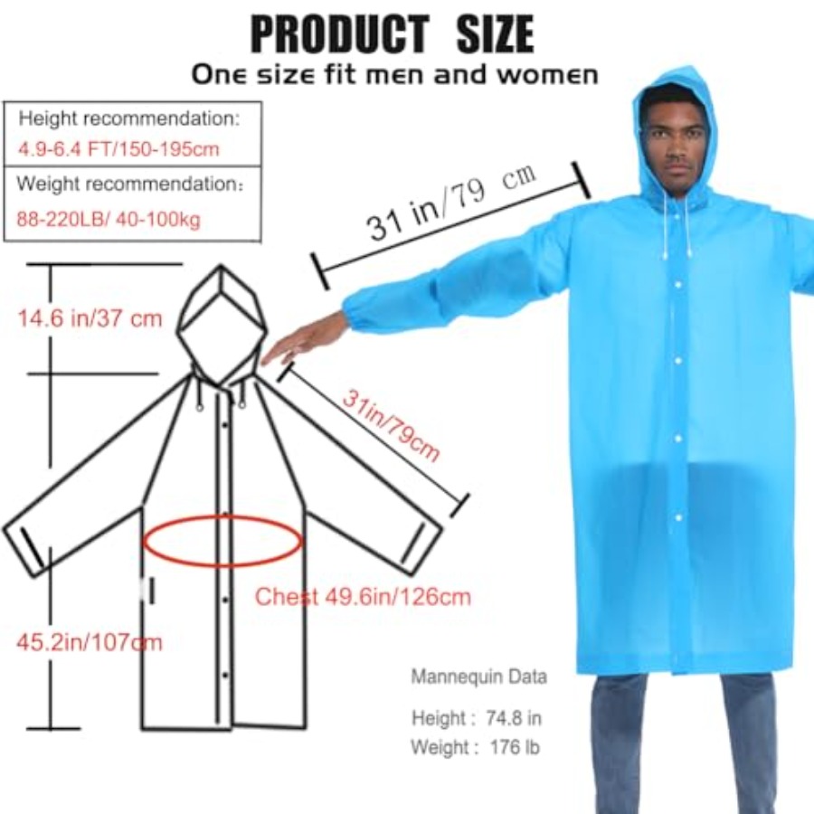 Rain Ponchos for Adults Rainco – Emergency Poncho Rain Bewertung und Preis