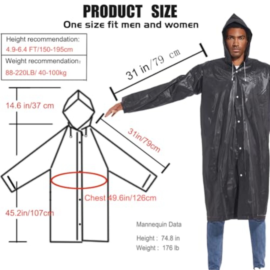 Rain Ponchos for Adults Rainco – Emergency Poncho Rain Bewertung und Preis