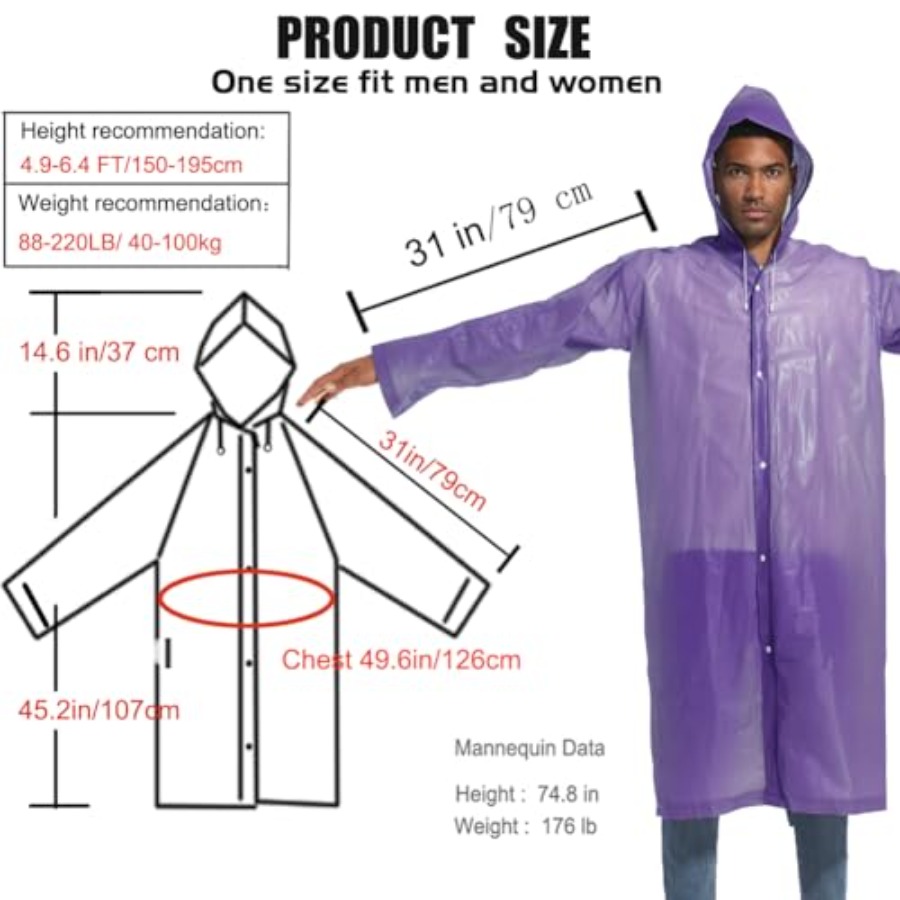 Rain Ponchos for Adults Rainco – Emergency Poncho Rain Bewertung und Preis