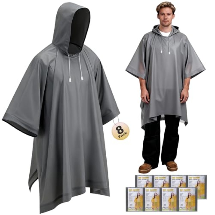 8 Pack Hooded Rain Ponchos for – Emergency Poncho Rain Bewertung und Preis