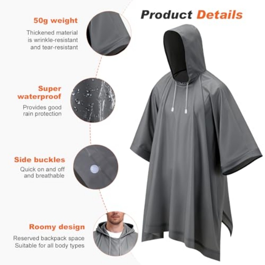 8 Pack Hooded Rain Ponchos for – Emergency Poncho Rain Bewertung und Preis
