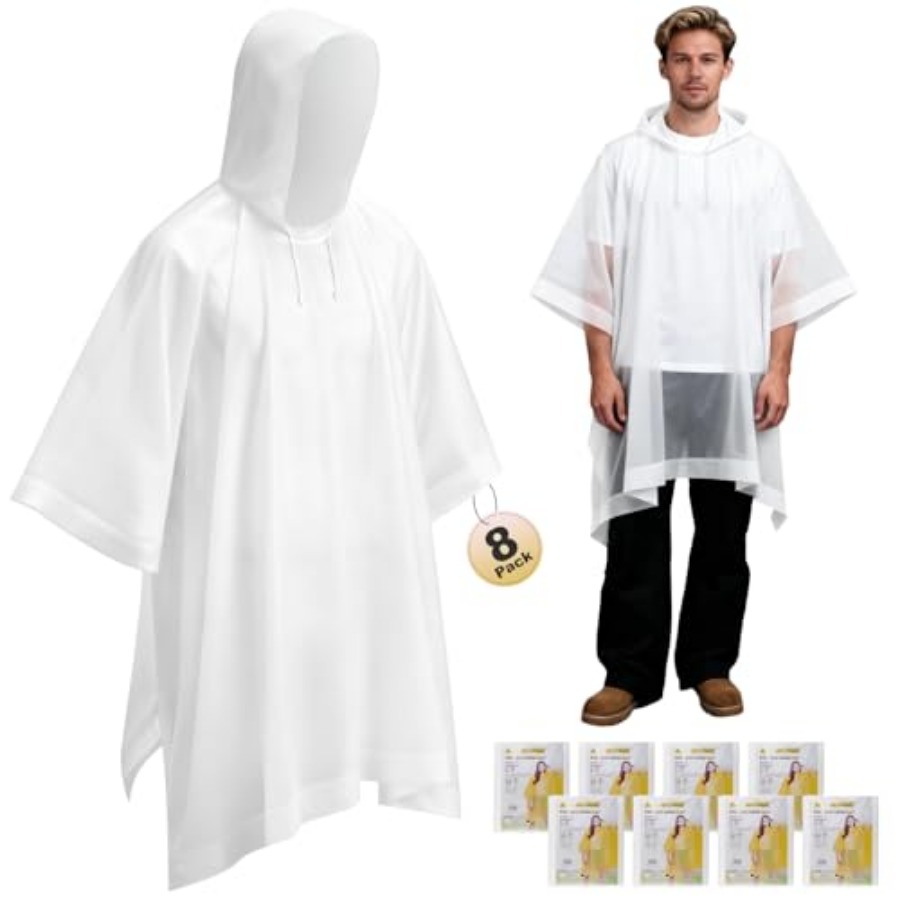 8 Pack Hooded Rain Ponchos for – Emergency Poncho Rain Bewertung und Preis
