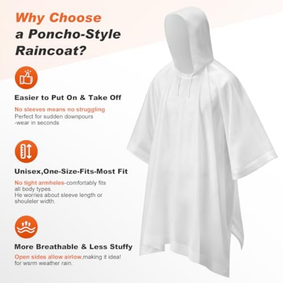 8 Pack Hooded Rain Ponchos for – Emergency Poncho Rain Bewertung und Preis
